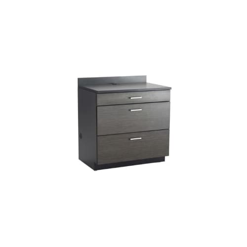Hospitality Base Cabinet, Three Drawer, Asian Night/Black